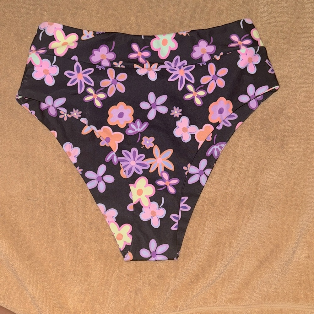 Kulani Kinis Flower High Waisted Cheeky Bottoms
